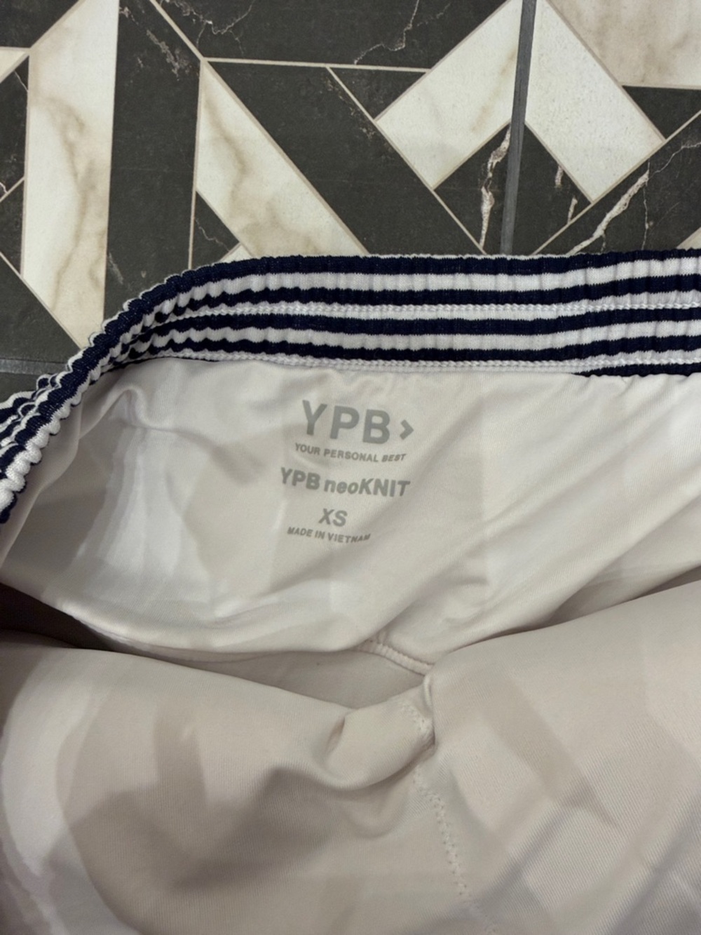 Striped Navy & White Strapless Romper - Picture 2 of 3